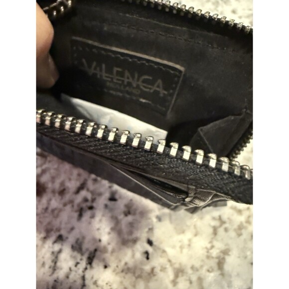 Vilenca Holland Black Woven Leather Zip Around Wallet Keyring Boho Basket NEW - Picture 5 of 5